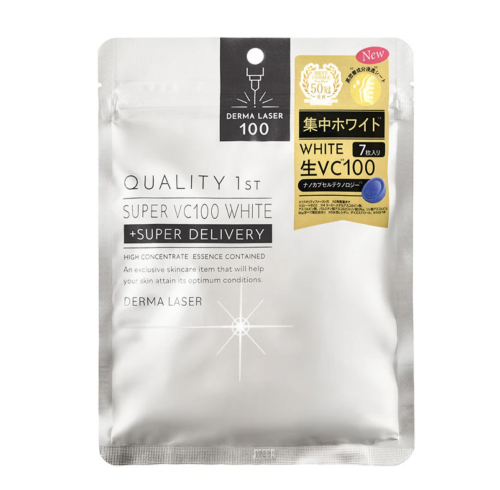 Quality 1st Derma Laser 100 Super VC100 White + Super Delivery Mask Rozjaśniające Maski W Płachcie 7 sztuk 