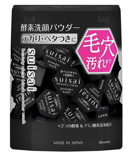 Kanebo Suisai Beauty Clear Black Powder Wash Złuszczający Puder Oczyszczający Z Węglem Drzewnym 32 sztuki