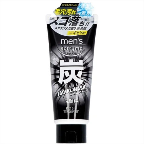 Kose Men’s Softymo - pianka do mycia twarzy z węglem dla mężczyzn 130 g
